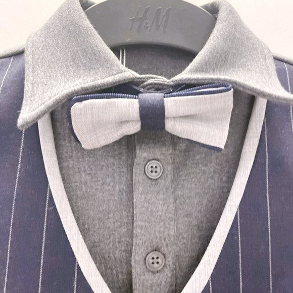 Nicolas & Bears Stripe Tuxedo Cotton Long Sleeves Shirt NEW - Picture 2 of 5